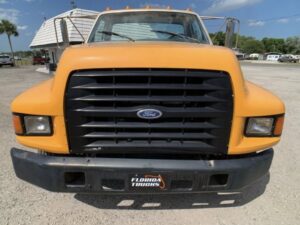 “1998 Ford F-800 mobile sandblasting truck with 5.9 Cummins engine being upgraded by Green Mountain Mobile Sandblasting and Powder Coating in Vermont”