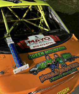 Jamie Davis car with first place trophy at Thunder Road Speedway August 21, 2025