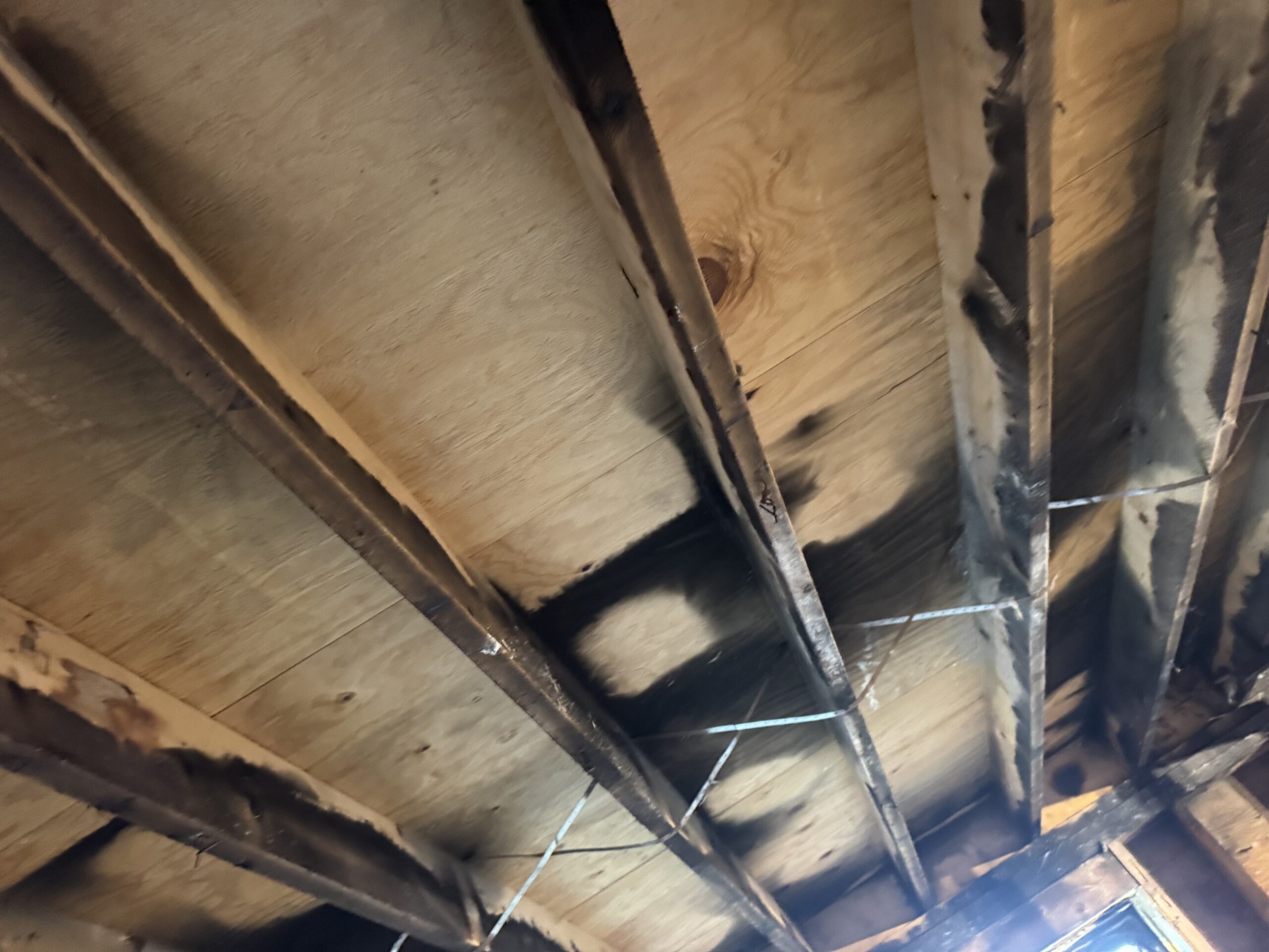 Before- Morrisville Insurance Job – Ceiling, Header & Cell Sandblasting After Fire Damage Fire-damaged unit in Morrisville Vermont sandblasted by Green Mountain Mobile Sandblasting and Powder Coating for insurance restoration