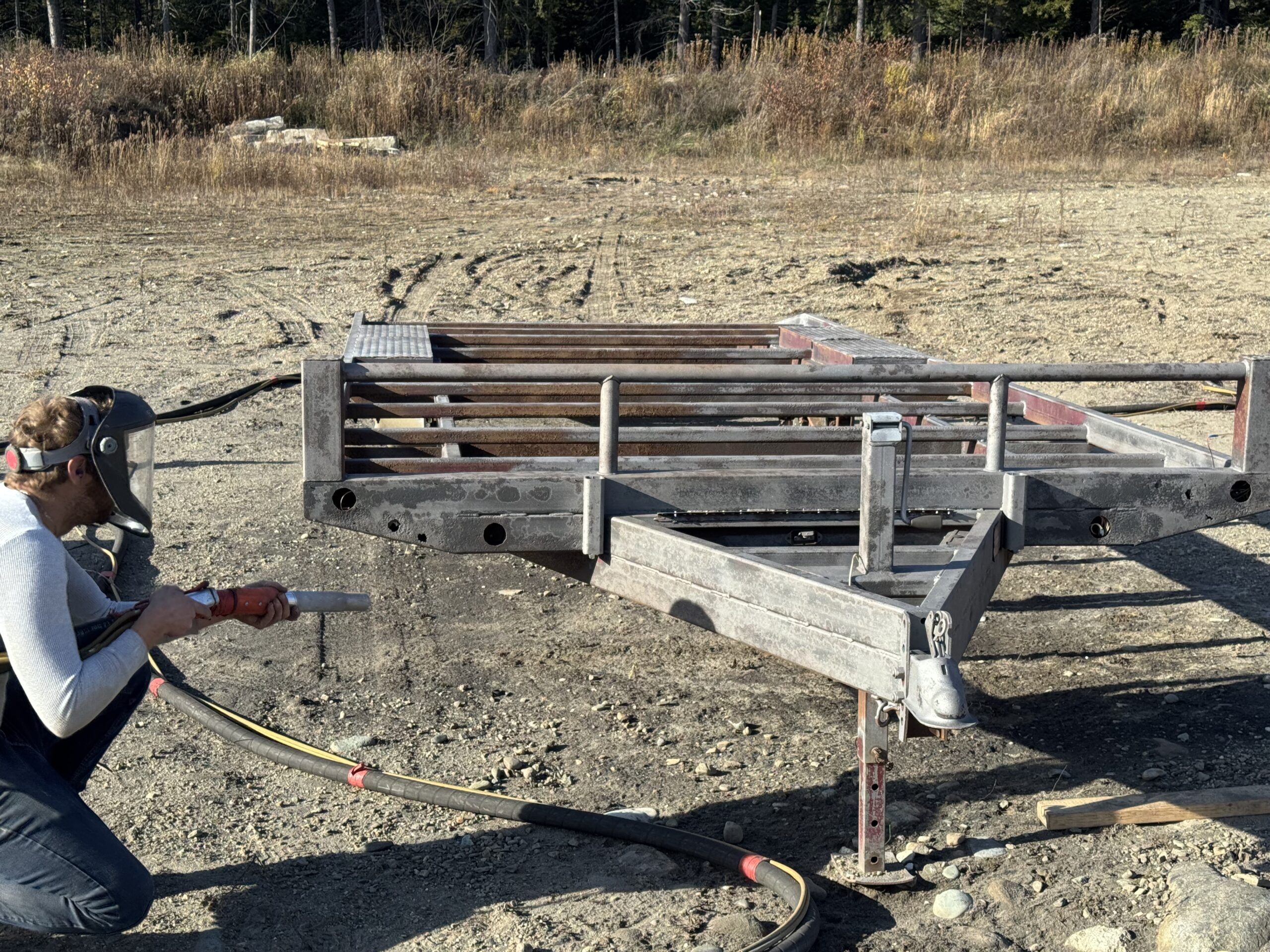 : Dual Frame Sandblasting and XIONLABS Rust Encapsulation Two truck frames sandblasted side by side and coated with XIONLABS 2-in-1 rust converter and encapsulator by Green Mountain Mobile Sandblasting and Powder Coating