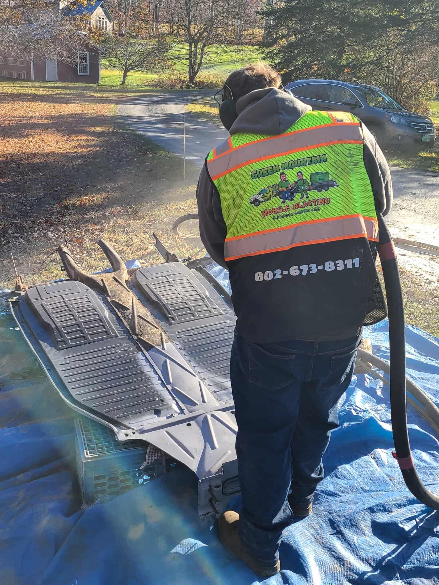 Volkswagen Frame Sandblasting – Waterbury VT Project Volkswagen frame sandblasted by Green Mountain Mobile Sandblasting and Powder Coating in Waterbury Vermont