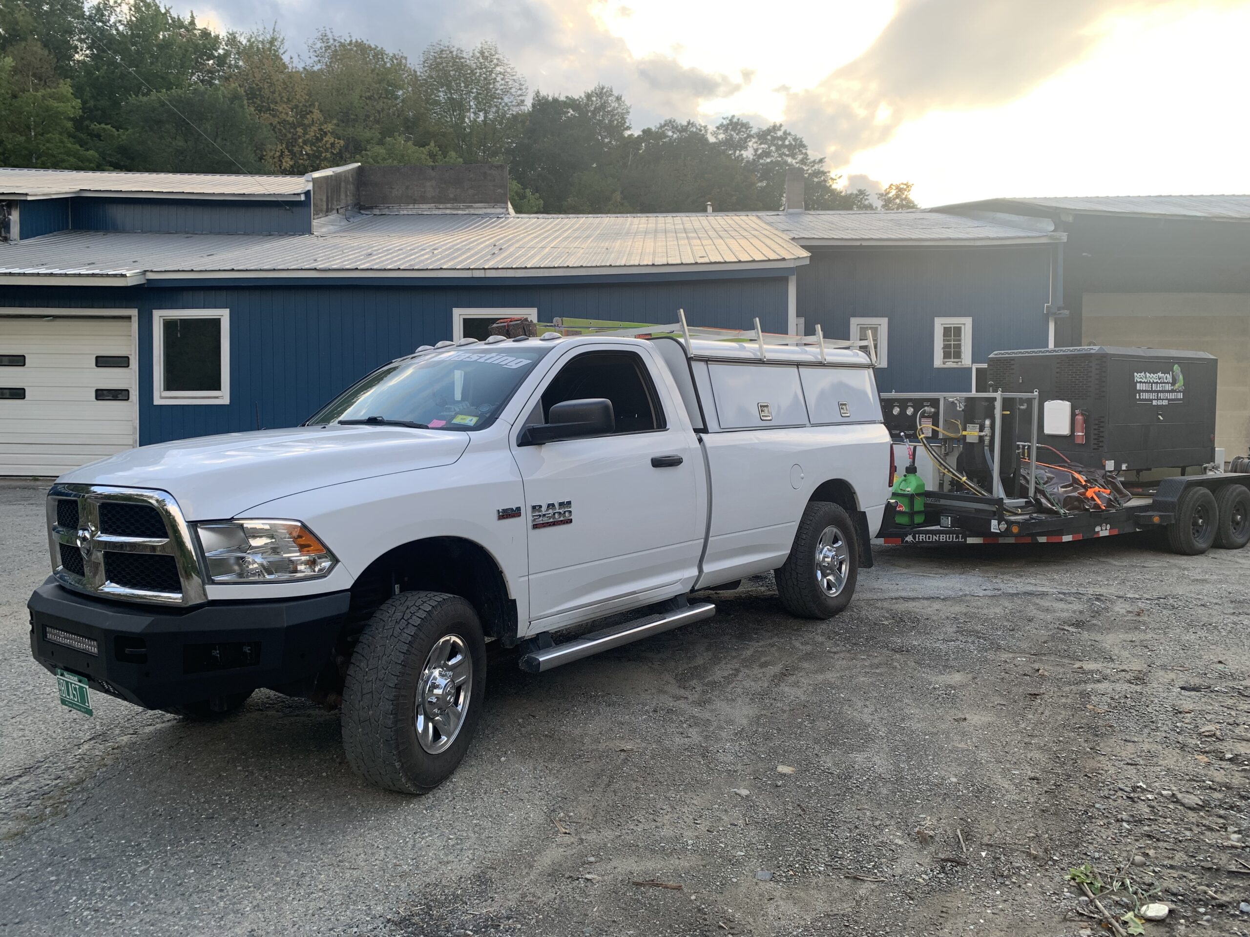 Our First Fleet Truck – 2017 RAM 2500 for Wet Sandblasting 2017 RAM 2500 truck used by Green Mountain Mobile Sandblasting and Powder Coating to haul the first wet sandblasting trailer