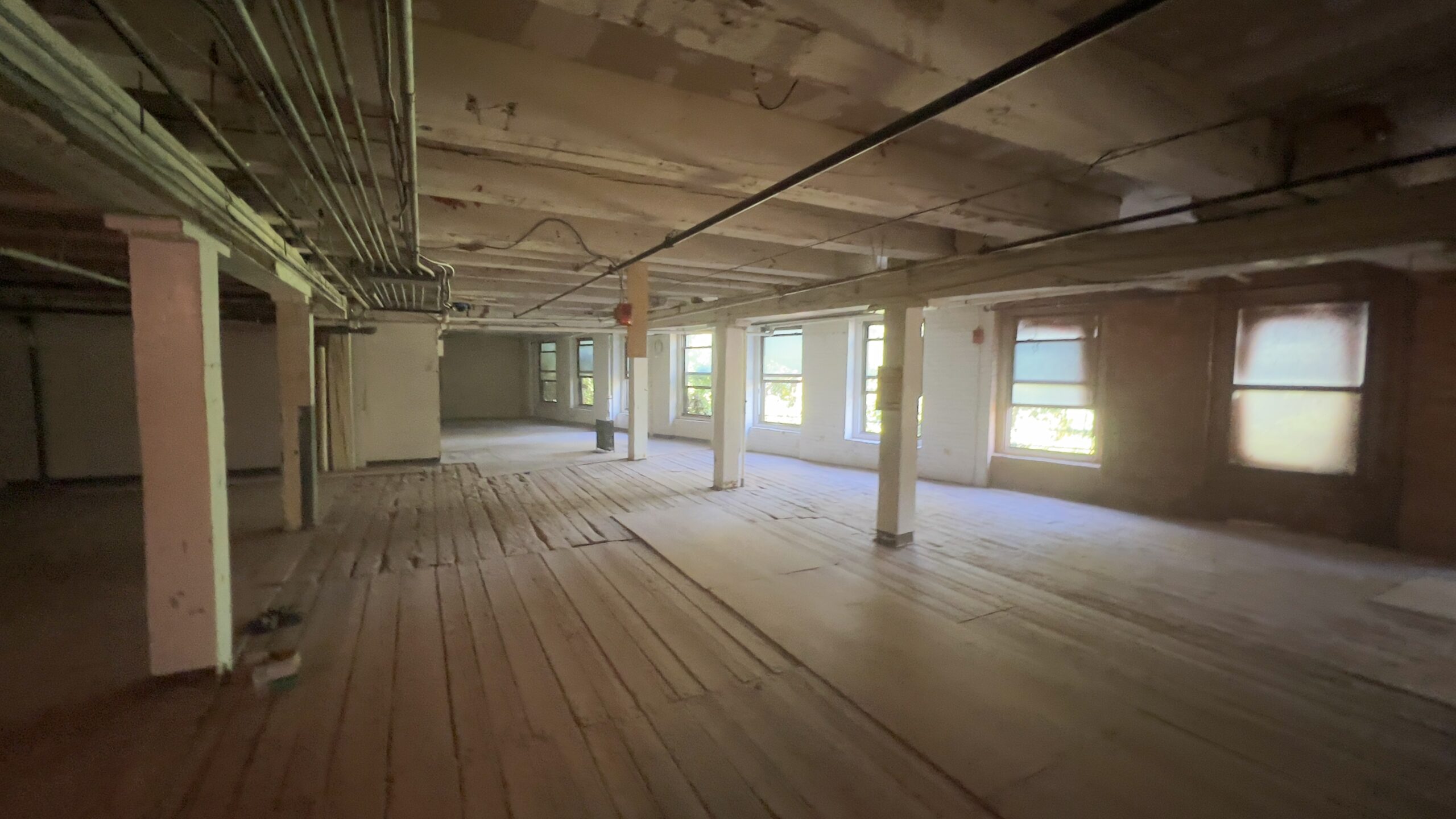 Historic Brick Restoration – Brattleboro VT Newspaper Factory Brick walls at old newspaper factory in Brattleboro Vermont sandblasted by Green Mountain Mobile Sandblasting and Powder Coating