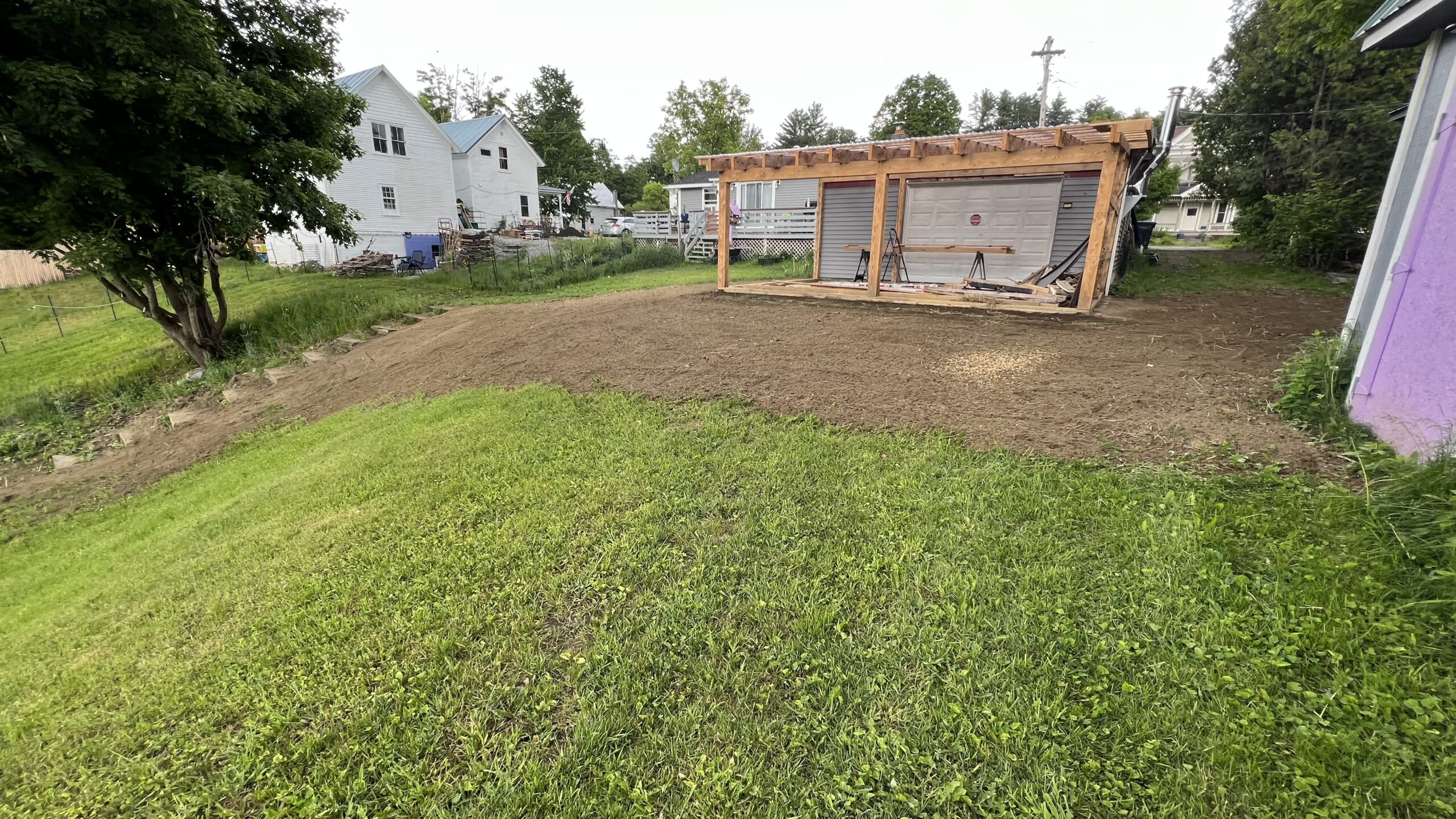Powder Coating Shop Expansion – Build-On Addition Project Build-on addition behind powder coating shop by Green Mountain Mobile Sandblasting and Powder Coating replacing former sandblasting carport
