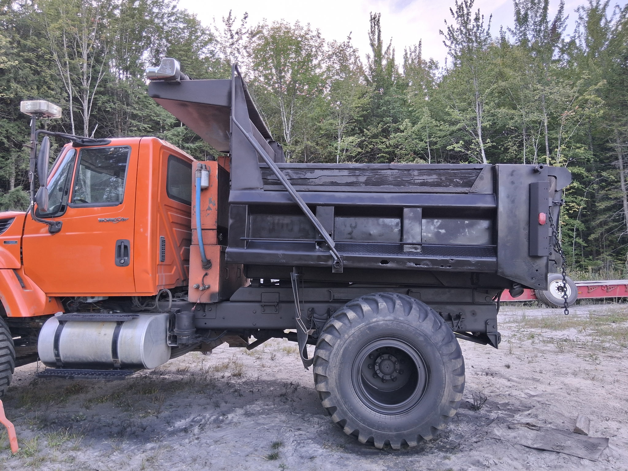 Old State Dump Truck Restoration – Complete Sandblasting & Rust Treatment Before during and after restoration of an old state dump truck with the dump bed frame and front plow attachments sandblasted and treated with XIONLABS