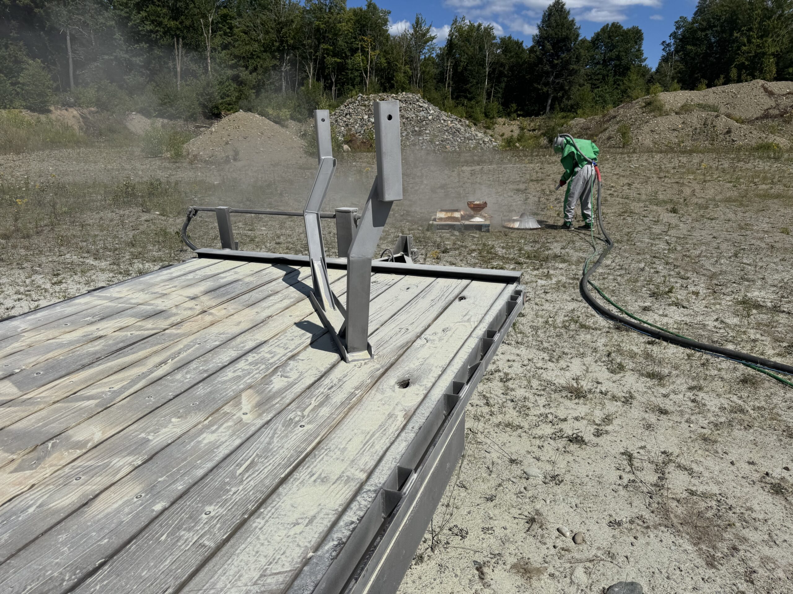 August 2026 Pit Day Sandblasting Projects – Eden, Vermont Various customer projects completed during the August 2026 Pit Day sandblasting event in Eden Vermont by Green Mountain Sandblasting and Powder Coating LLC