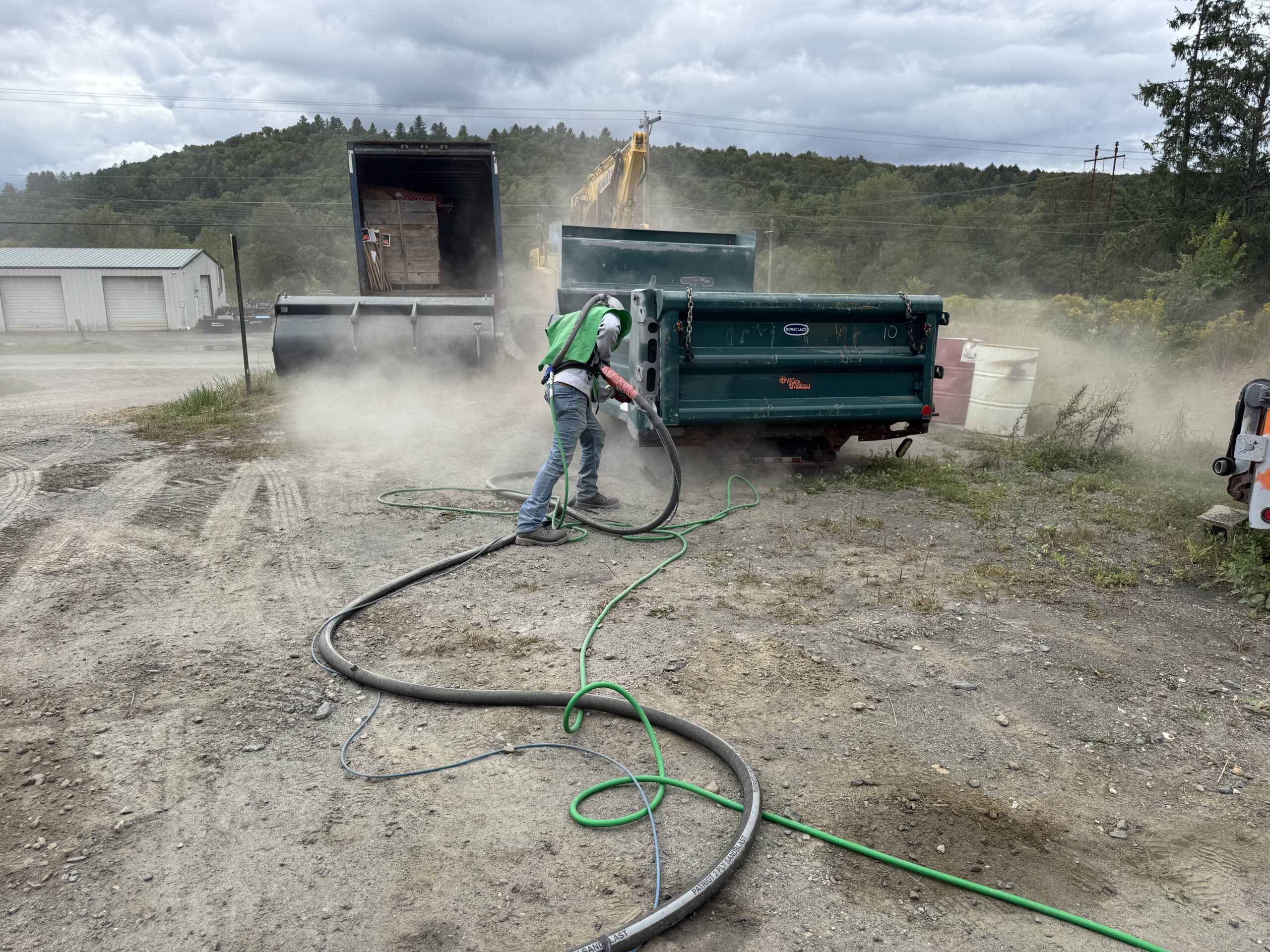 Dump Bed Rust Removal & Spot Sandblasting – Barre, Vermont Dump bed in Barre Vermont with rusted areas professionally spot sandblasted and prepared for fresh paint